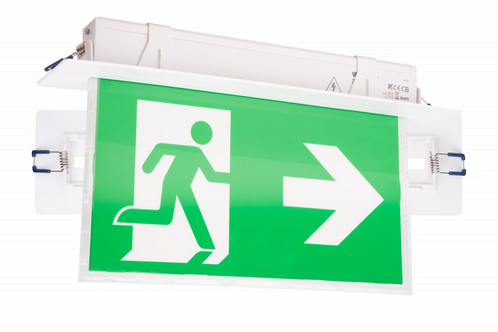 LED Nooduitgangsbord 3H 24M IP20 Witte Behuizing