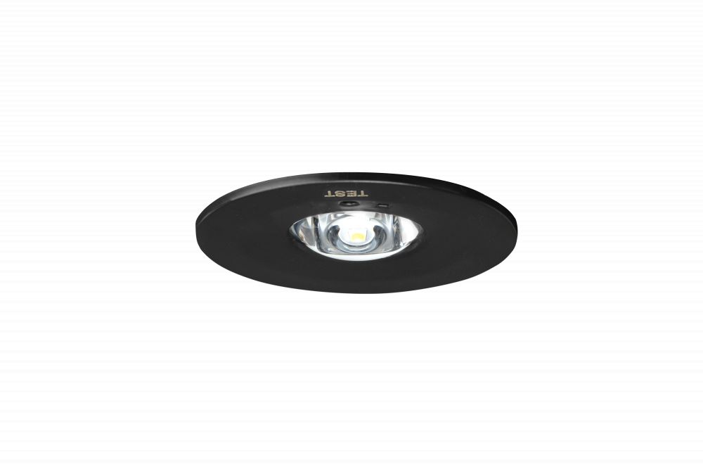 LED Noodverlichting Recessed SPOT 1.2W, 6500K, IP20, Zwarte Behuizing