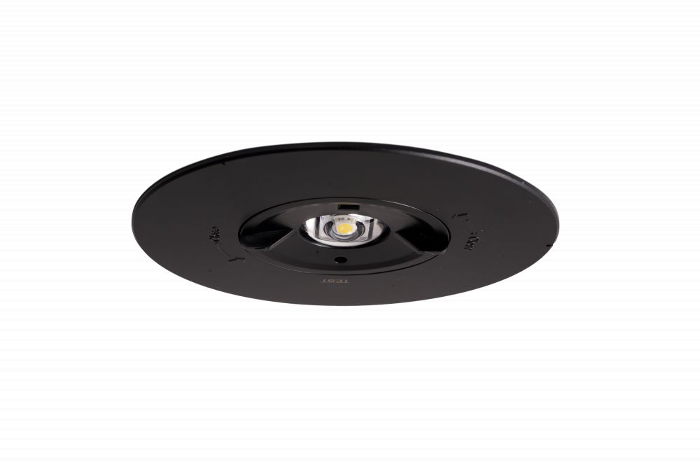 LED Noodverlichting Recessed SPOT 3W 6500K 300lm IP20 3 Uur Non-Maintained LiFePO4/6.4V/1500mAh Testknop & Groene Indicator Ta 5-45°C Lighthead: Ø95x31mm Driverdeel: 206x43x23mm Zwarte Behuizing