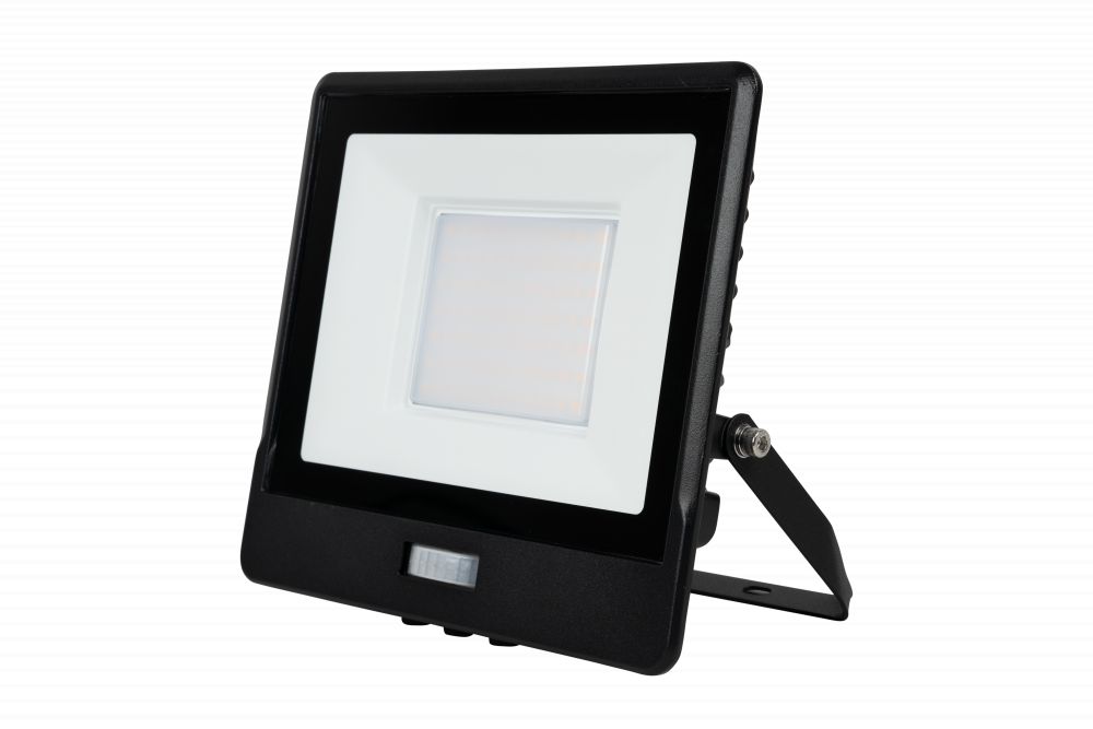 LED Breedstraler met Beweging sensor, 50W, 6500K, 5380lm, IP65, Zwart