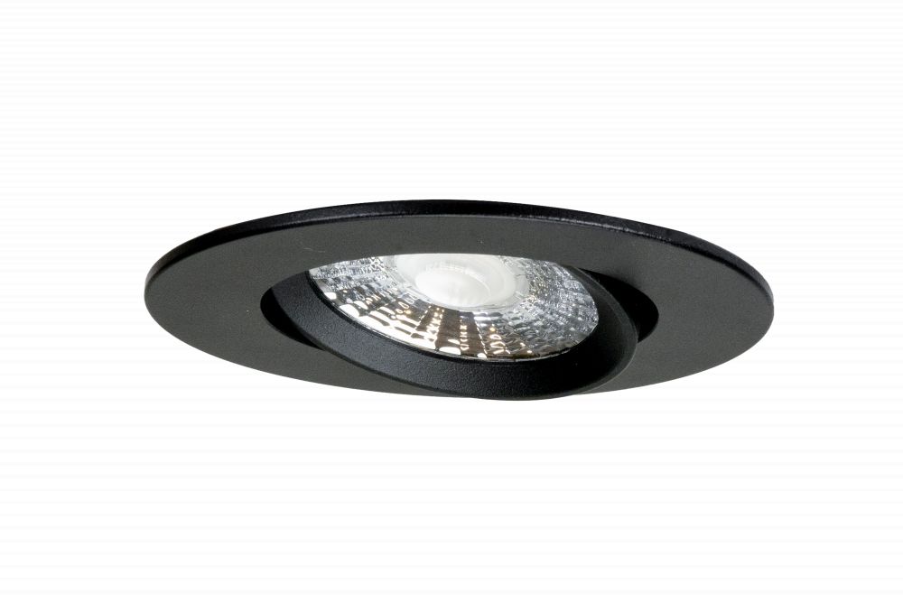 Led inbouwspot 5-8W, CCT, Ø90mmxh25mm, Boorgat Ø 75mm, IP54, Rond, Dimbaar, Zwart, GST18i3 connector incl.