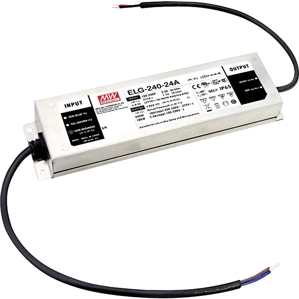 MEAN WELL Inbouwnetvoeding 24Vdc 10A 240W 3-in-1 Dimming (0-10V, 10V PWM, Externe Potentiometer)
