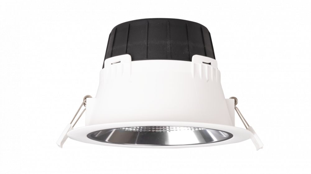 Led inbouw downlight 9-12w, 2700/3000/4000K, 1100/1400lm, 60° CRI≥80, Ø 146xh86mm, boorgat Ø 120mm, IP54, IK03, UGR<19, Wit, Alu Reflector, Triac Dimbaar