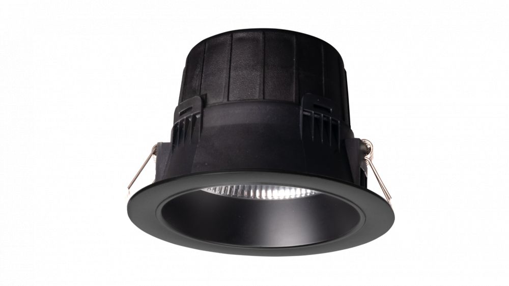 Led inbouw downlight 6-9w, 2700/3000/4000K, 720/1000lm, 60° CRI≥80, Ø 110xh71mm, boorgat Ø 90mm, IP54, IK03, UGR<19, Zwart, Zwart Reflector, Triac Dimbaar