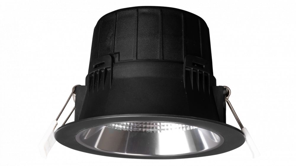 Led inbouw downlight 6-9w, 2700/3000/4000K, 720/1000lm, 60° CRI≥80, Ø 110xh71mm, boorgat Ø 90mm, IP54, IK03, UGR<19, Zwart, Alu Reflector, Triac Dimbaar