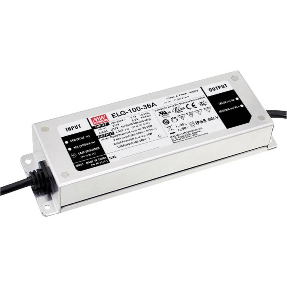 MEAN WELL Inbouwnetvoeding 24Vdc 4A 96W 3-in-1 Dimming (0-10V, 10V PWM, Externe Potentiometer)
