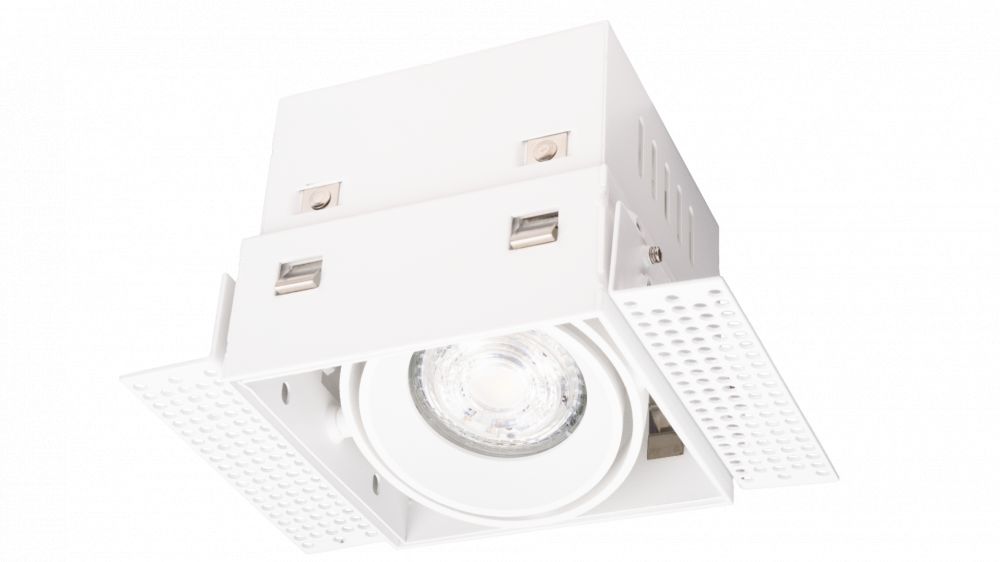 LUMENTION Inbouw Trimless Fitting 1xGU10, 95x95xH85mm, Zaagmaat Ø 96x96mm, Wit