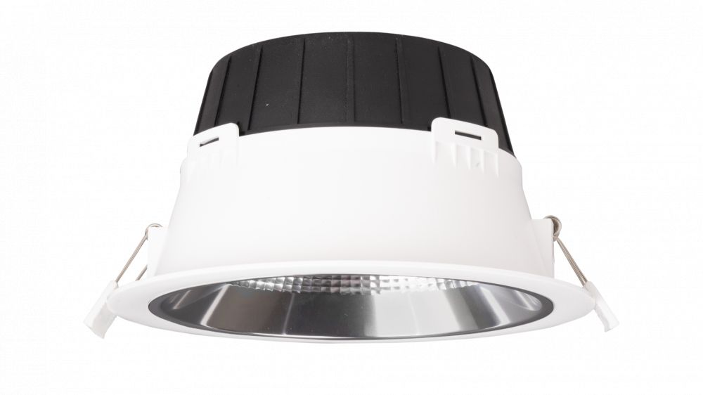 Led inbouw downlight 15-18-21w, 2700/3000/4000K, 1950/2350/2600lm, 60° CRI≥80, Ø 176xh86mm, boorgat Ø 150mm, IP54, IK03, UGR<19, Wit, Alu Reflector, Triac Dimbaar