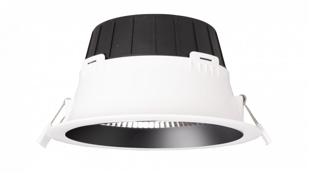 Led inbouw downlight 15-18-21w, 2700/3000/4000K, 1950/2350/2600lm, 60° CRI≥80, Ø 176xh86mm, boorgat Ø 150mm, IP54, IK03, UGR<19, Wit, Zwart Reflector, Triac Dimbaar