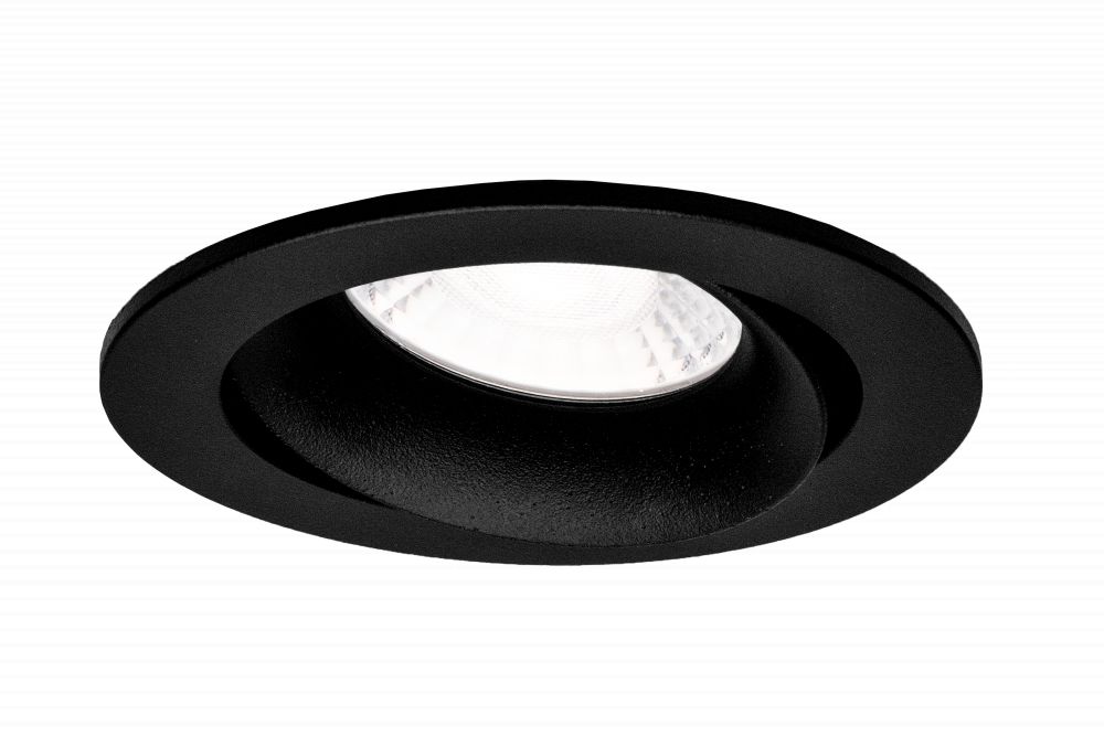 Led inbouwspot Armatuur Ø85xH22mm, boorgat Ø70mm, IP20, Rond, Kantelbaar 30°, Mat Zwart