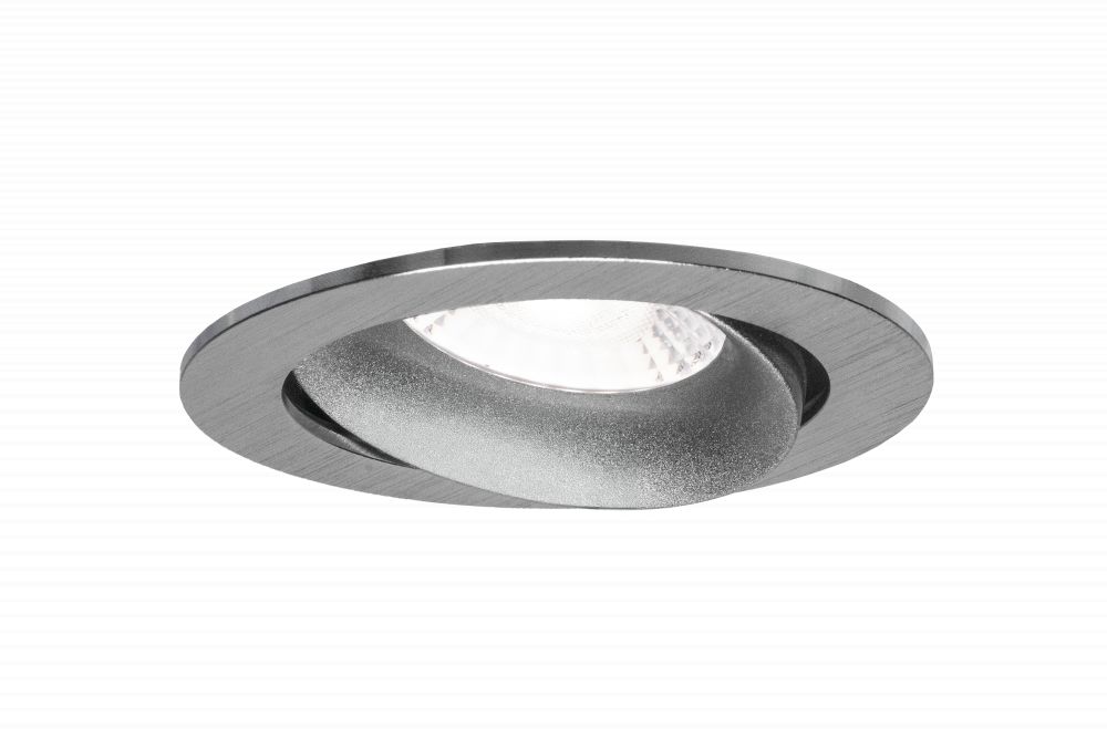 Led inbouwspot Armatuur Ø85xH22mm, boorgat Ø70mm, IP20, Rond, Kantelbaar 30°, Geborsteld Aluminium