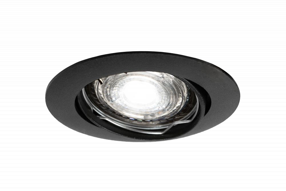 Led inbouwspot Armatuur Ø82xH22mm, boorgat Ø70mm, IP20, Rond, Kantelbaar 30°, Mat Zwart
