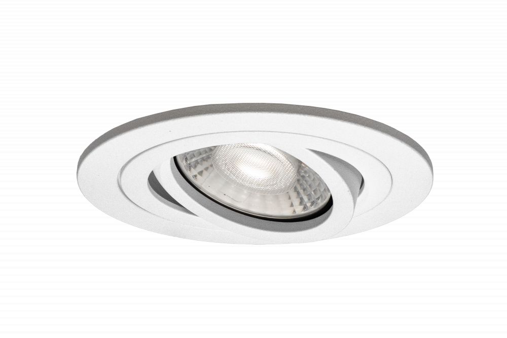 LED GU10 inbouwspot Armatuur Ø92xH23mm, boorgat Ø 80mm, IP20, Rond, Kantelbaar 30°, Wit