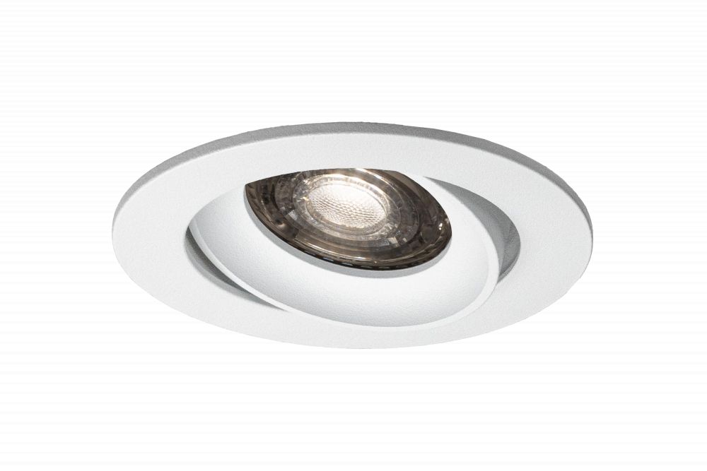 LED Inbouwspot Armatuur GU10, Ø81xH24mm, boorgat Ø70mm, IP20 Rond, Kantelbaar, Wit