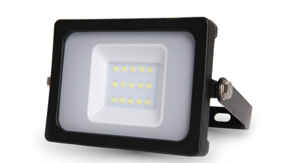 LED Breedstraler 10W, 6400K, 800lm, IP65, Zwarte behuizing