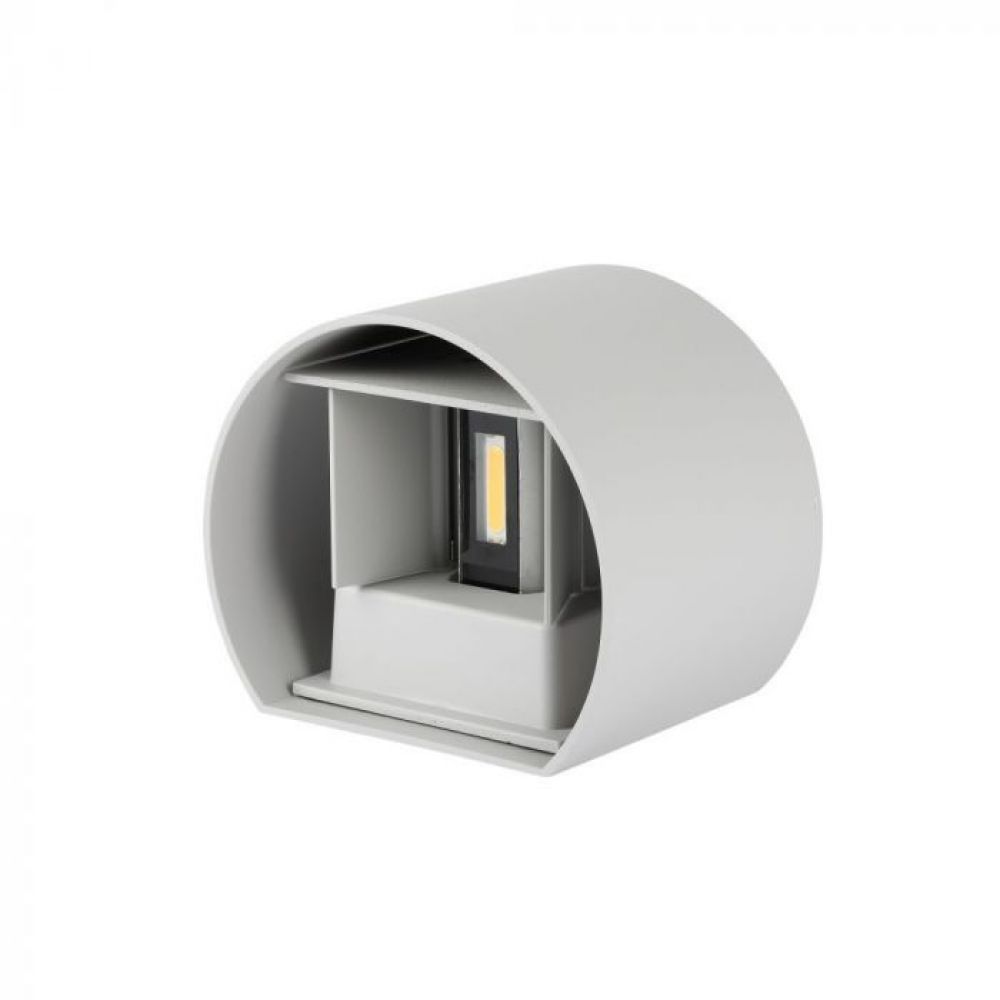 V-TAC 6W LED Up-Down Wandlamp – Grijs, Rond – Neutraal Wit (4000K)