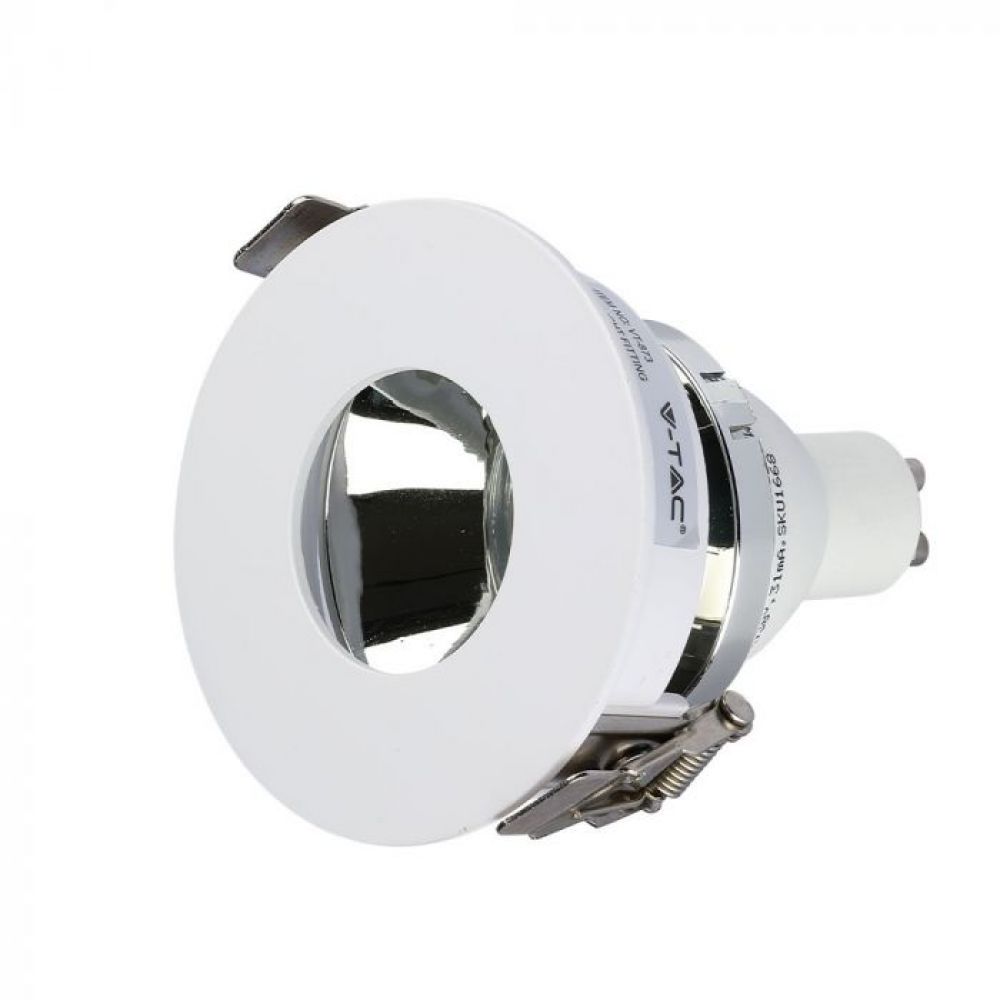 GU10 Armatuur Rond - Wit + Chrome