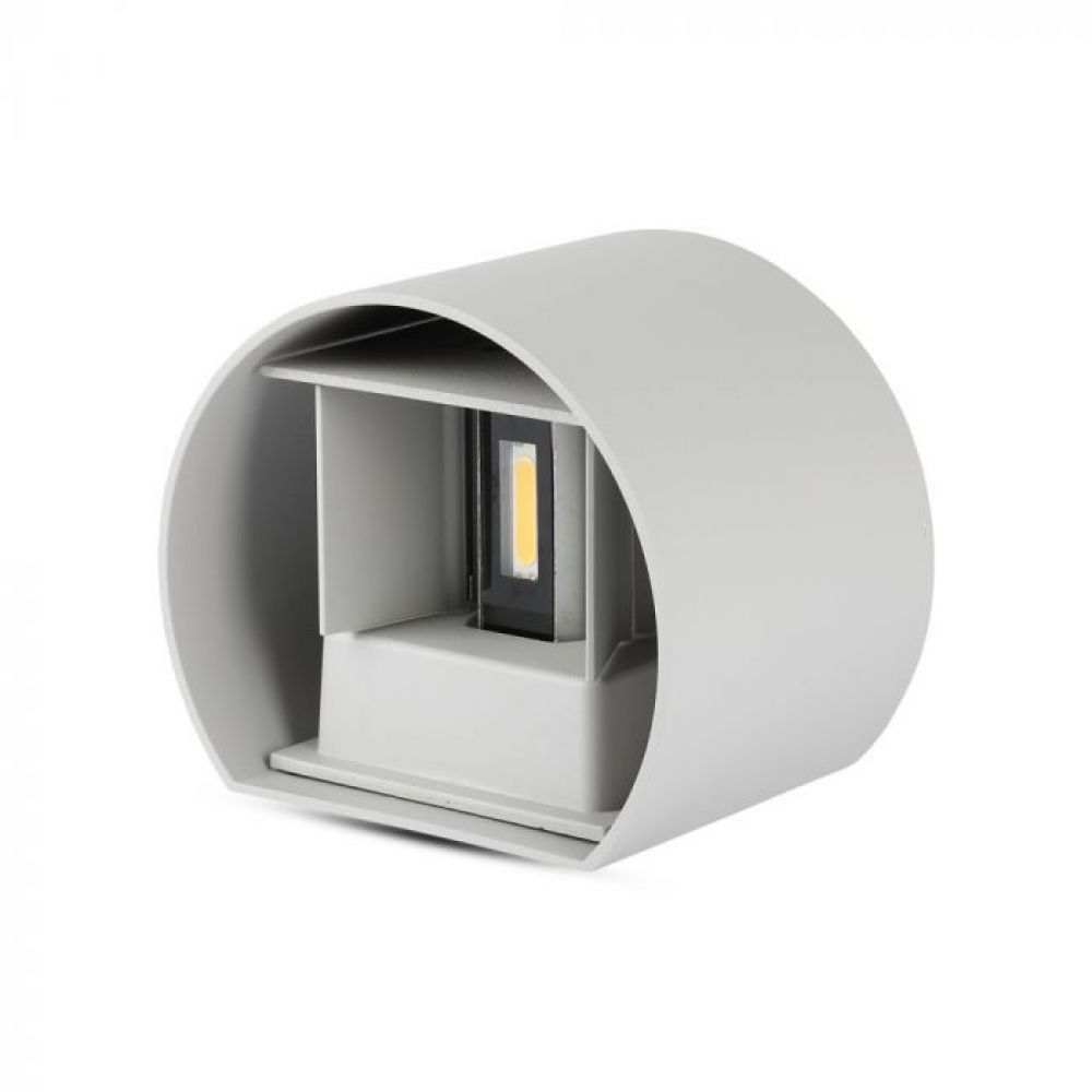 V-TAC 6W LED Up-Down Wandlamp – Grijs, Rond – Warm Wit (3000K)