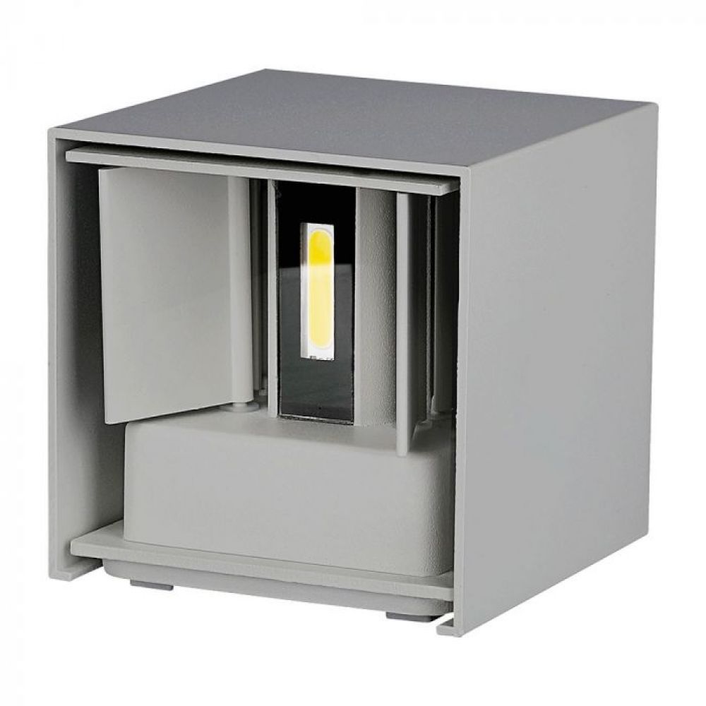 6W LED Up-Down Wandlamp met Bridgelux Chip 4000K Grijs-Vierkant