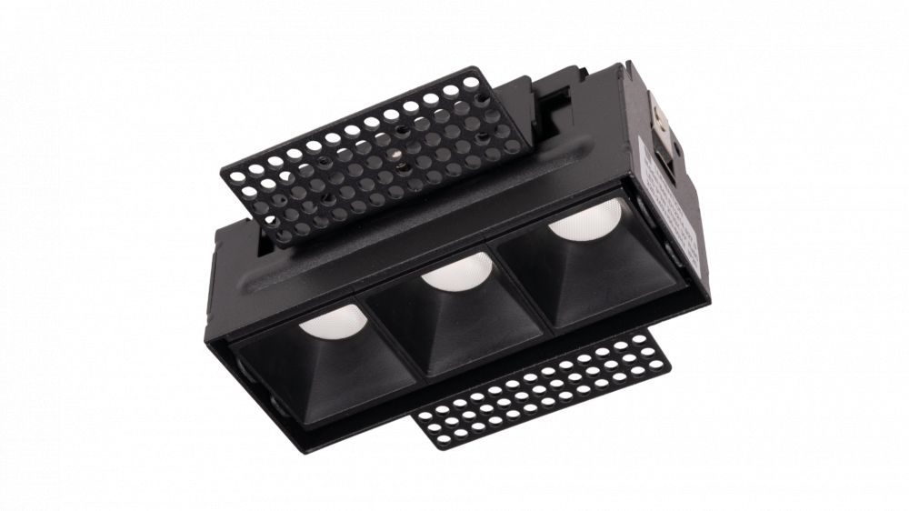 LUMENTION LED Inbouw Trimless Linear Downlight 3x3W, 2700K, 99x45x57mm, Zwart