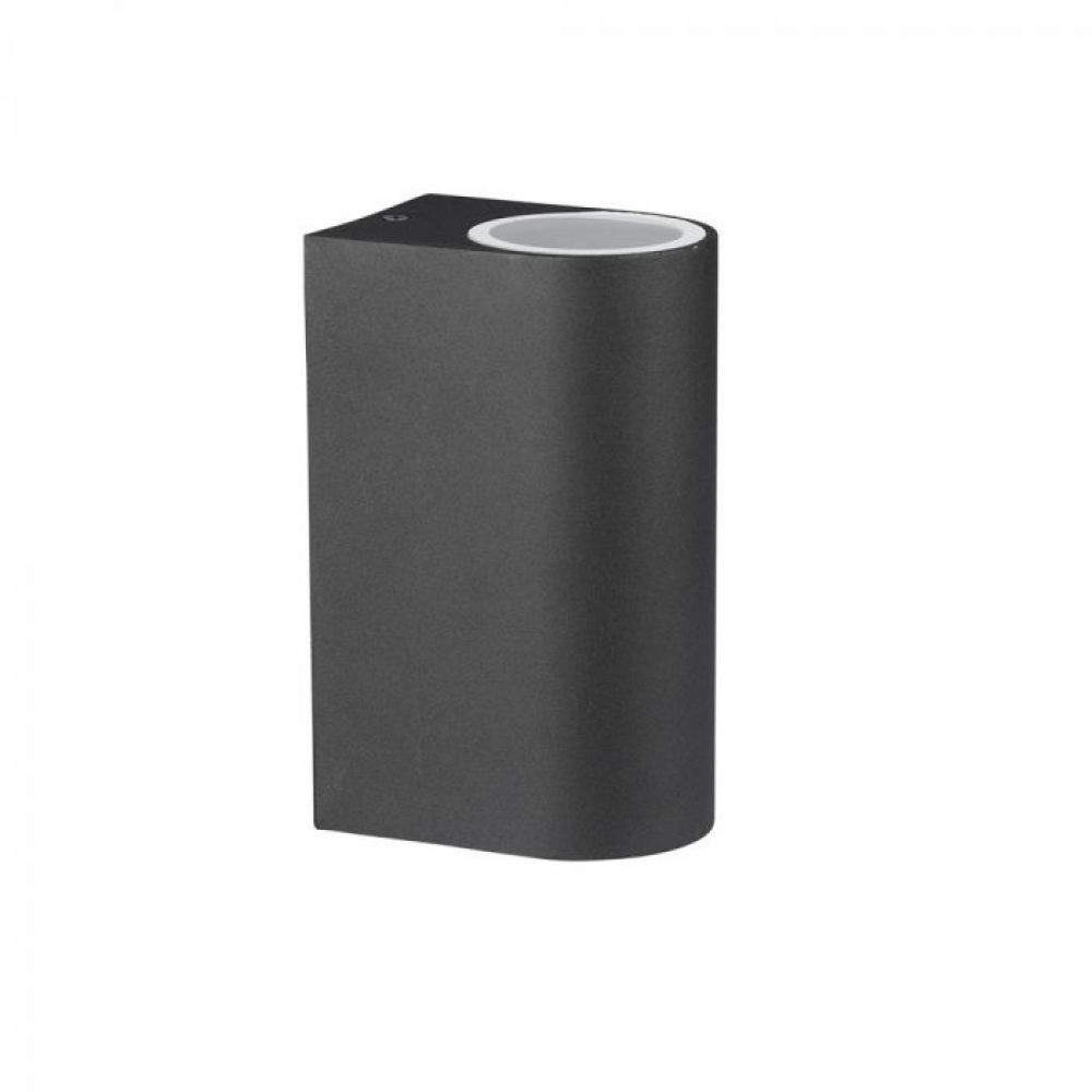 V-TAC 2-Weg GU10 Wandfitting – Rond – Zwart Aluminium – IP44
