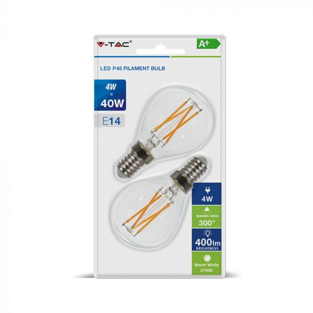 2x LED Lamp – E14 | 2700K Warm Wit | Blisterverpakking
