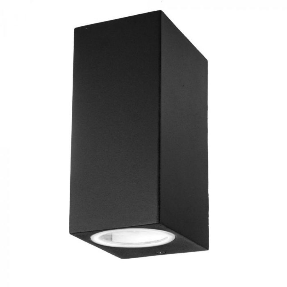 V-TAC Wandverlichting Sleek GU10 Aluminium Vierkant Zwart 2-Weg IP44