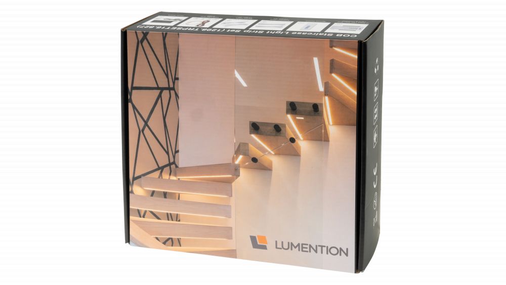 LUMENTION 16 Stappen Plug & Play LED Trapverlichting Set, 2700K