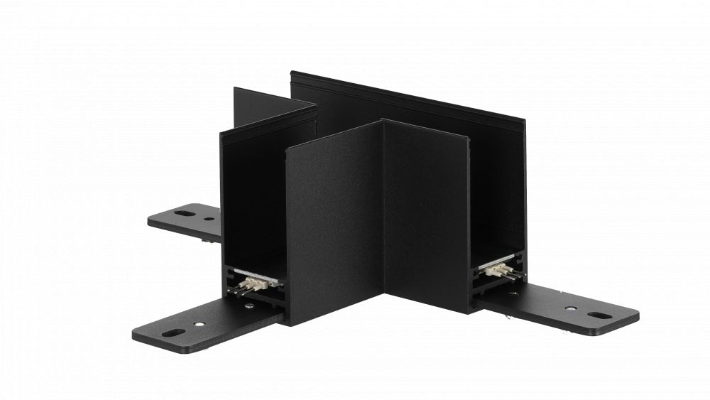 LUMENTION 24V Track Rail T-stuk, 100x64xH59mm, Mat Zwart