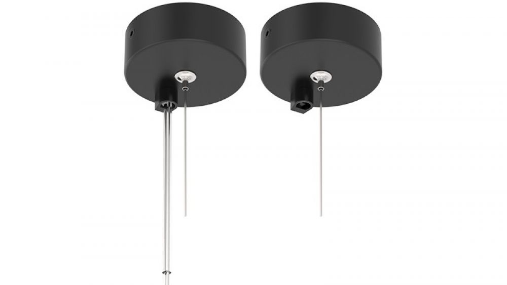 LUMENTION 24V Track Rail Pendant Kit Ø 80, Mat Zwart, 3m Staalkabel met Stroomdraad