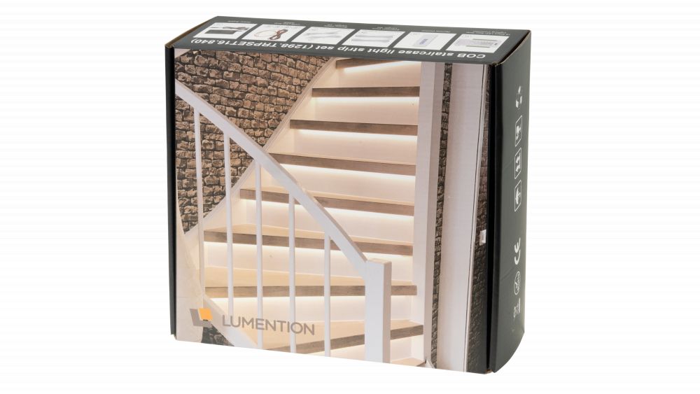 LUMENTION 16 Stappen Plug & Play LED Trapverlichting Set, 4000K