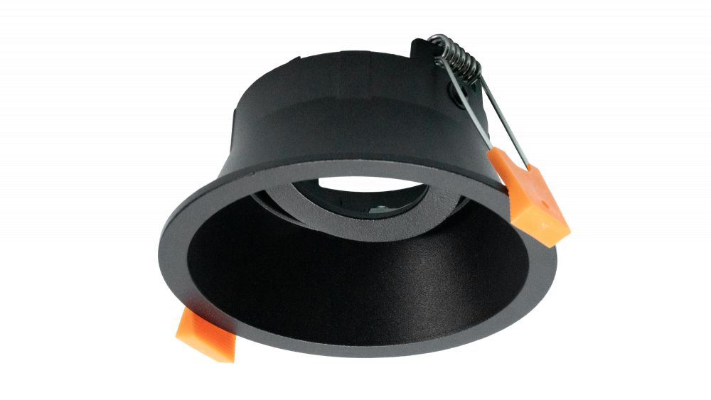 Led inbouwspot Armatuur Ø100xH46mm, boorgat Ø90-92mm, IP20, Rond, Kantelbaar 25°, Zwart