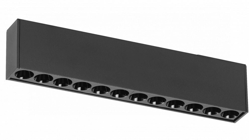 24V TRACK SPOT DOT12, 12W, 3000K, CRI≥90, 34°, 196x23xH42mm, mat zwart Fase/1-10v/Casambi dimbaar