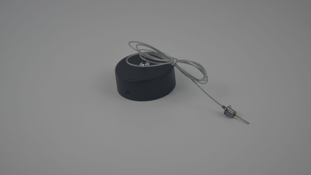 LUMENTION 24V Track Rail Pendant Kit Ø 80, Mat Zwart, 3m Staalkabel zonder Stroomdraad