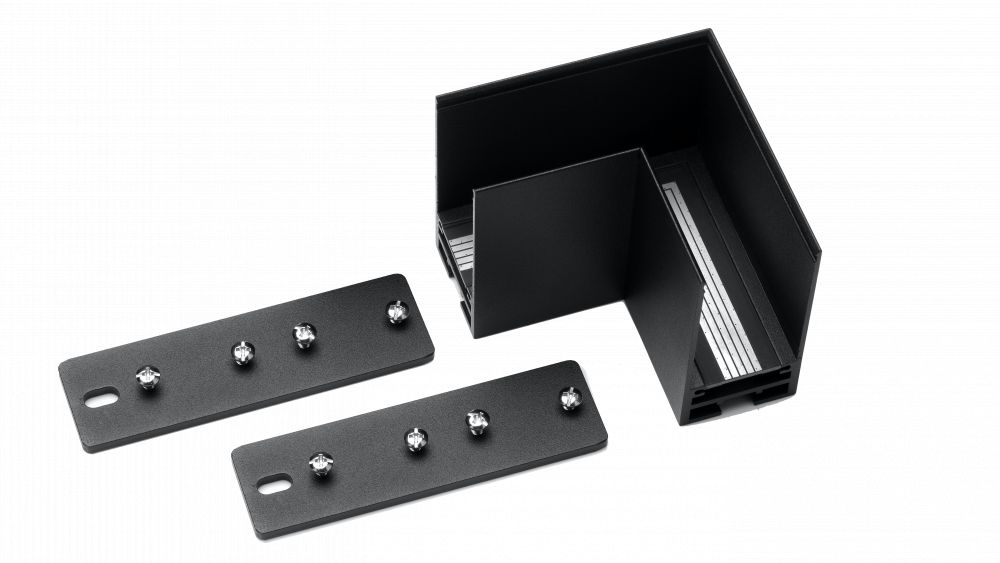 LUMENTION 24V Track Rail Hoekstuk 90°, 71x71xH59mm, Mat Zwart