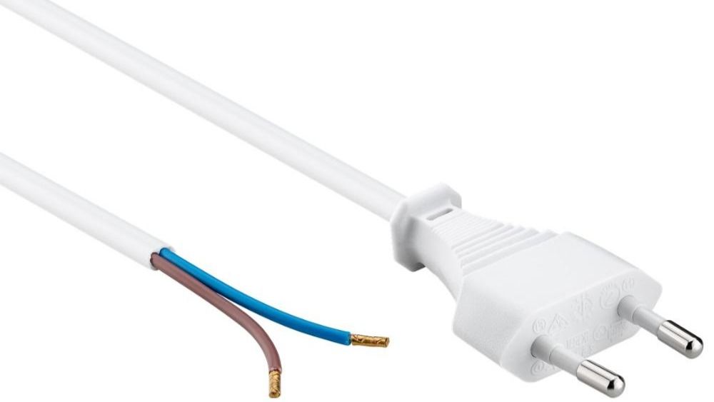 EURO Stekker 2x0,75mm² 1,5m Wit TUV ENEC GS Certificaat