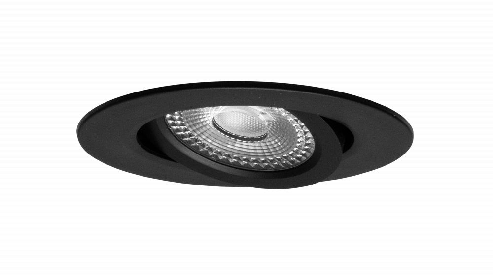 LED Inbouw Spot 6W, 4000K, Ø87mmxH47mm, boorgat Ø72 mm, IP44, Rond, Dimbaar, Zwart