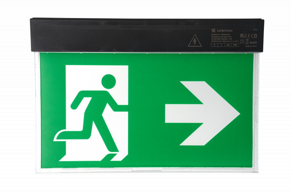LED Nooduitgangsbord Zwart IP20