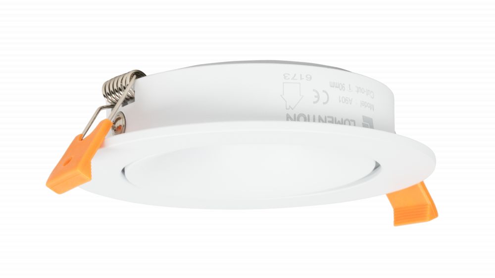 Led inbouwspot Armatuur Ø109xH22mm, boorgat Ø 90mm, IP20, Rond, Kantelbaar 30° Wit