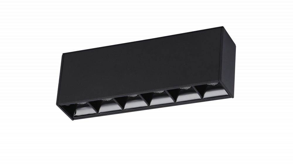 24V TRACK SPOT DOT6, 6W, 2700K, CRI≥90, 34°, 100x23xH42mm, mat zwart Fase/1-10v/Casambi dimbaar