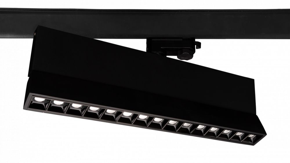 Led Trackspot 22,5w, 3000K, 3000lm, 45°, CRI≥80, Ø 408x40xH185,( 30° Adjustable), Zwart, Philips Driver, Philips Chip