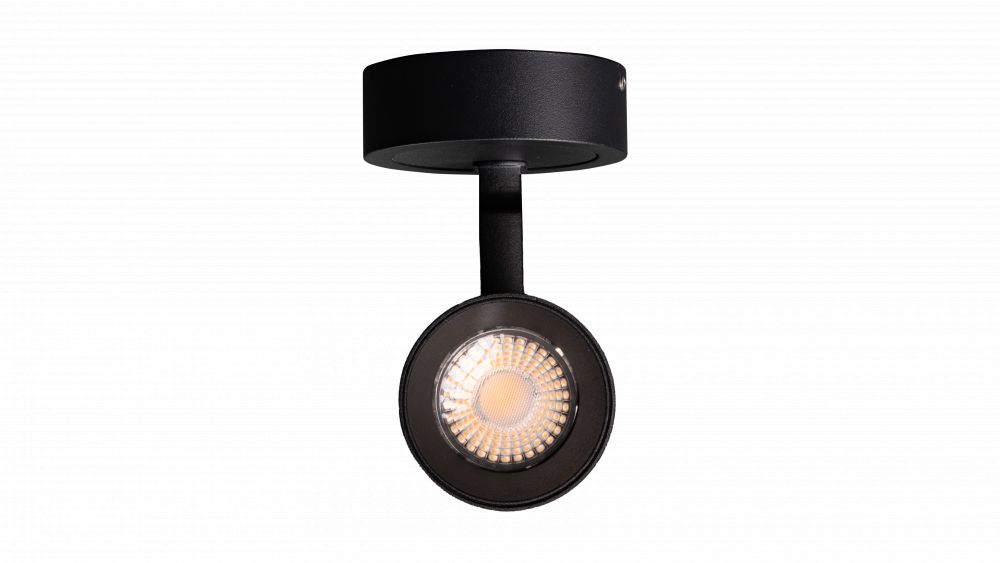 Led Opbouwspot 10w, 3000K, 770lm, 36°, CRI≥90+, Ø 50xH125, Fase-Dimbaar, Zwart